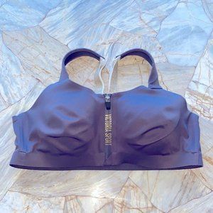 Victoria Secret 38C Grey KNOCKOUT ULTRA MAX SPORT BRA FRONT ZIP